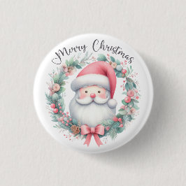 Santa Claus Merry Christmas Button
