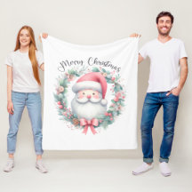 Santa Claus Merry Christmas Fleece Blanket