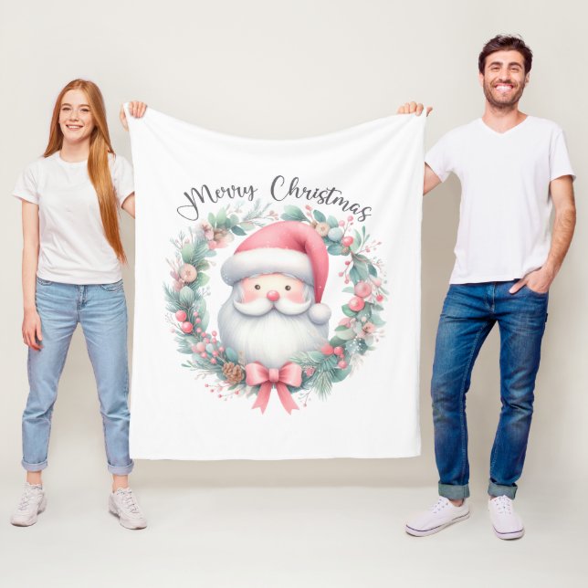 Santa Claus Merry Christmas Fleece Blanket (Beispiel)