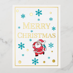 Santa Claus Merry Christmas Folien Feiertagspostkarte