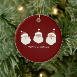 Santa Claus Merry Christmas Keramik Ornament