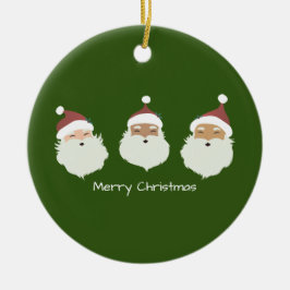 Santa Claus Merry Christmas Keramik Ornament