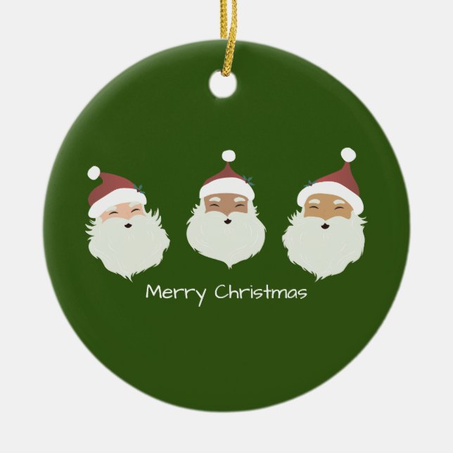 Santa Claus Merry Christmas Keramik Ornament (Vorne)