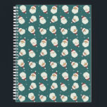 Santa Claus Merry Christmas Notizbuch<br><div class="desc">Niedliche Abbildung von drei Weihnachtssichtern. Ideal für die Ferienzeit.</div>