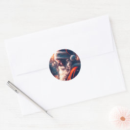 Santa Claus Merry Christmas Runder Aufkleber