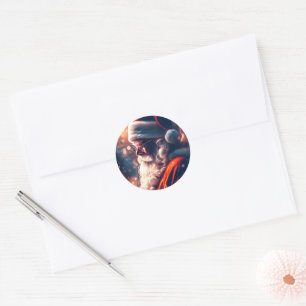 Santa Claus Merry Christmas Runder Aufkleber