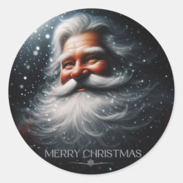 Santa Claus Merry Christmas Runder Aufkleber
