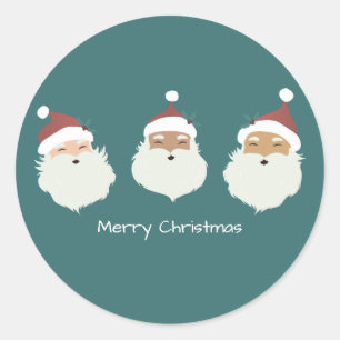 Santa Claus Merry Christmas Runder Aufkleber