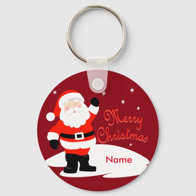 Santa Claus Merry Christmas Schlüsselanhänger (Vorderseite)