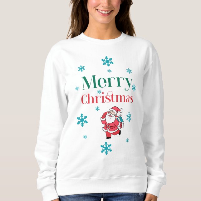Santa Claus Merry Christmas Sweatshirt (Vorderseite)