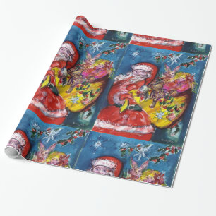 SANTA CLAUS MIT CHRISTMAS GIFT SACK GESCHENKPAPIER