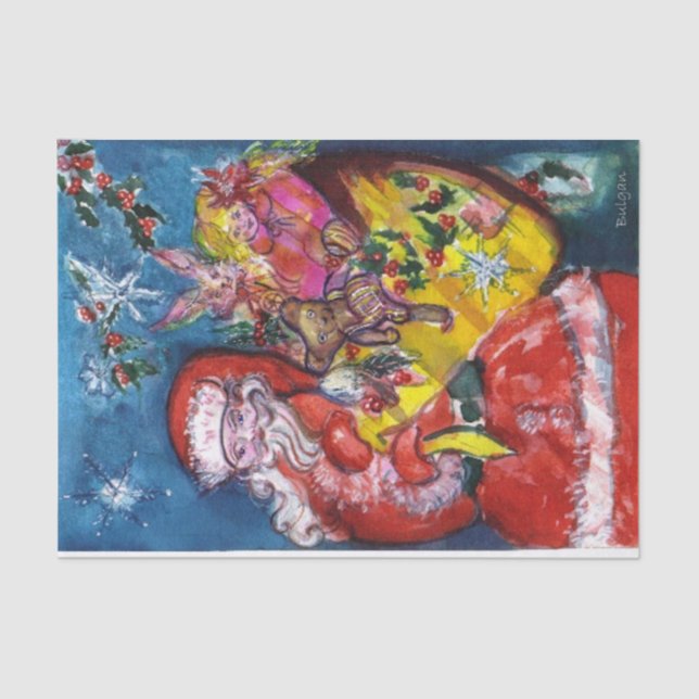 SANTA CLAUS MIT CHRISTMAS GIFTS SEIDENPAPIER (Vorderseite)