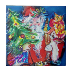 SANTA CLAUS MIT CHRISTMAS TREE UND GIFTS FLIESE