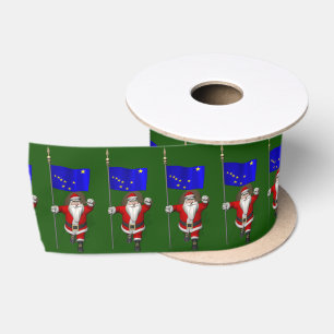 Santa Claus mit der Flagge von Alaska Satinband