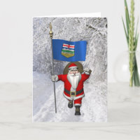 Santa Claus mit der Flagge von Alberta
