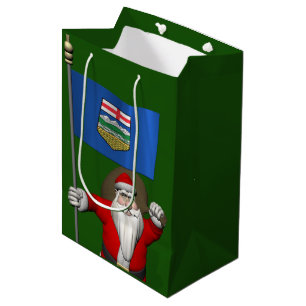 Santa Claus mit der Flagge von Alberta Mittlere Geschenktüte