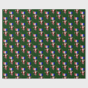 Santa Claus mit der Flagge von Cleveland Geschenkpapier