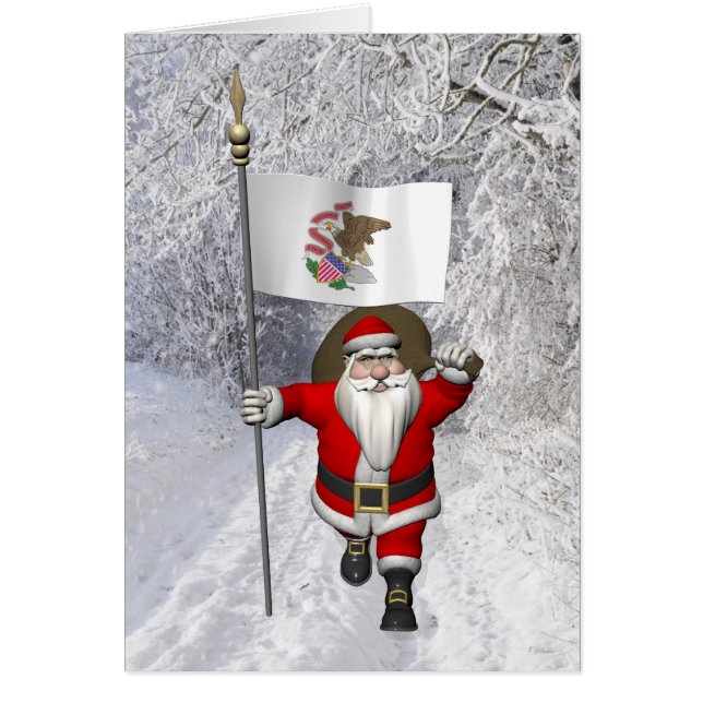 Santa Claus mit der Flagge von Illinois (Vorne)
