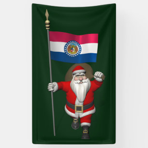 Santa Claus mit der Flagge von Missouri Banner