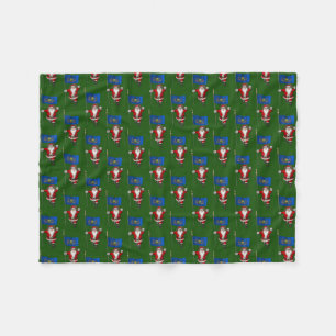 Santa Claus mit der Flagge von Pennsylvania Fleecedecke