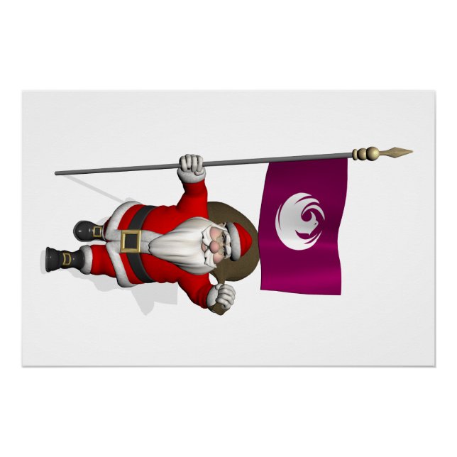 Santa Claus mit der Flagge von Phoenix AZ Poster (Vorderseite)