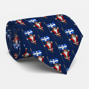 Santa Claus mit der Flagge von Québec Krawatte