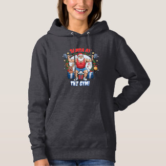 Santa Claus mit Drehung - Gym Santa Holiday Spaß Hoodie