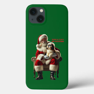 Santa Claus mit einem schiitischen Tzu Dog Weihnac Case-Mate iPhone Hülle