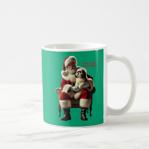Santa Claus mit einem schiitischen Tzu Dog Weihnac Kaffeetasse