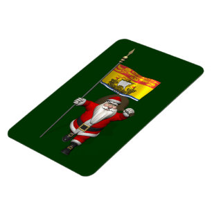 Santa Claus mit Fahne von New Brunswick CDN Magnet