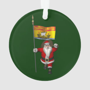 Santa Claus mit Flag New Brunswick CDN-Namen Ornament