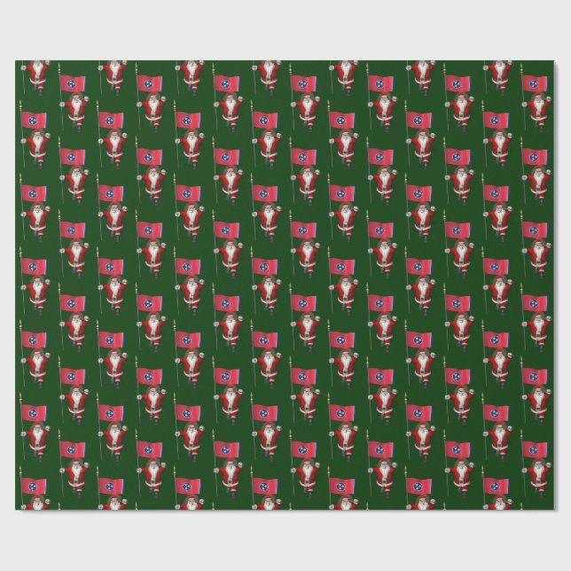 Santa Claus mit Flagge Geschenkpapier (Flach)