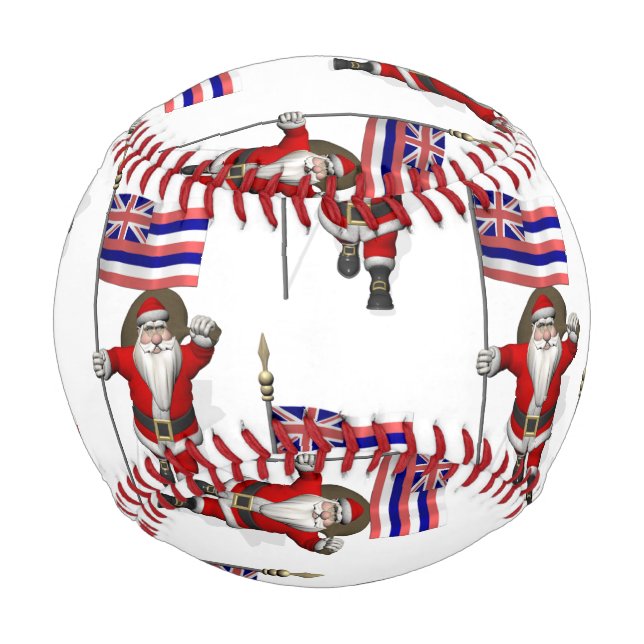 Santa Claus mit Flagge von Hawaii Baseball (Rückseite)
