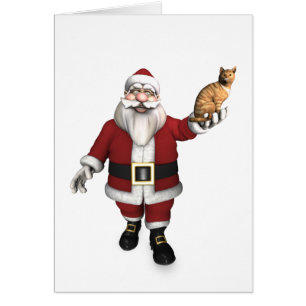 Santa Claus mit rotem Tabby