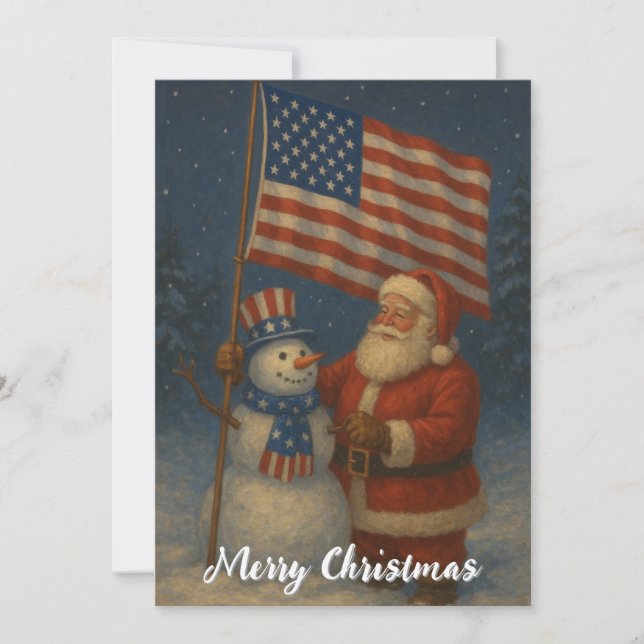 Santa Claus mit Schneemann Weihnachten (Vorderseite)