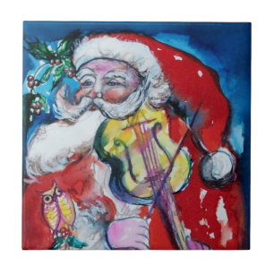 SANTA CLAUS MIT VIOLIN FLIESE