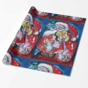 SANTA CLAUS MIT VIOLIN GESCHENKPAPIER