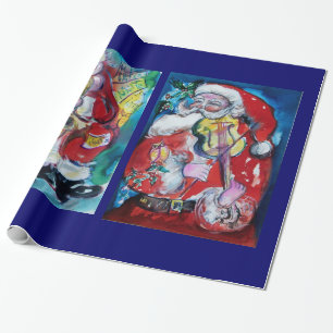 SANTA CLAUS MIT VIOLIN UND SAX GESCHENKPAPIER