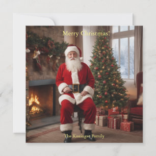 Santa Claus mit Weihnachtsbaum Feiertagskarte
