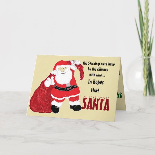 Santa Claus Money Card Feiertagskarte (Vorderseite)