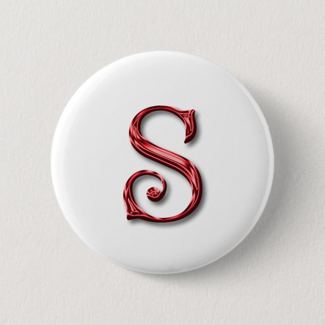 Santa Claus Monogram Letter S Holidays Weihnachten Button (Vorderseite)