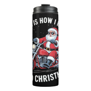 Santa Claus Motorrad Motorbike Weihnachten Wesentl Thermosbecher