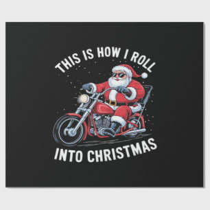 Santa Claus Motorrad Motorrad Weihnachten Wesentli Geschenkpapier