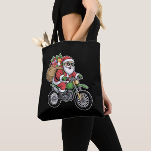 Santa-Claus-Motorrad-Weihnachten-Christmas-Tasche-