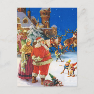 SANTA CLAUS & MRS. ANSPRUCH AUF DEN NORDEN FEIERTAGSPOSTKARTE