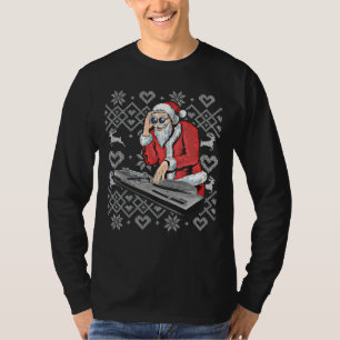 Santa Claus Music DJ Ugly Christmas Tacky Xmas T-Shirt