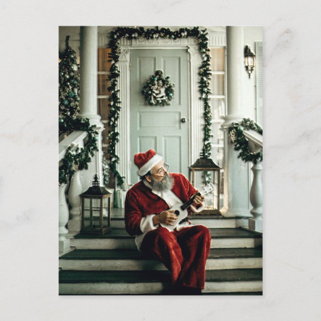 Santa Claus Musik Postkarte (Vorderseite)
