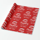Santa Claus Mustache Personalisiert Red Christmas Geschenkpapier<br><div class="desc">Jedes Kind wartet jedes Jahr zu Weihnachten auf sein Geschenk vom Weihnachtsmann. Der Empfänger wird besonders das Kind freuen,  weil er seinen Namen auf der Geschenkverpackung sehen wird.</div>