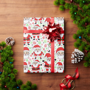 Santa Claus Muster Fröhliche Weihnachten Geschenkpapier