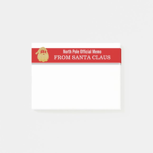 Santa Claus North Pole Memobook Post-it Klebezettel (Vorderseite)